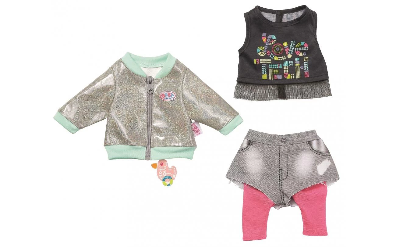 Zapf Creation City Outfit Met Glitterjas Voor Baby Born 2 Zapf Creation City Outfit Met Glitterjas Voor Baby Born - Afbeelding 2