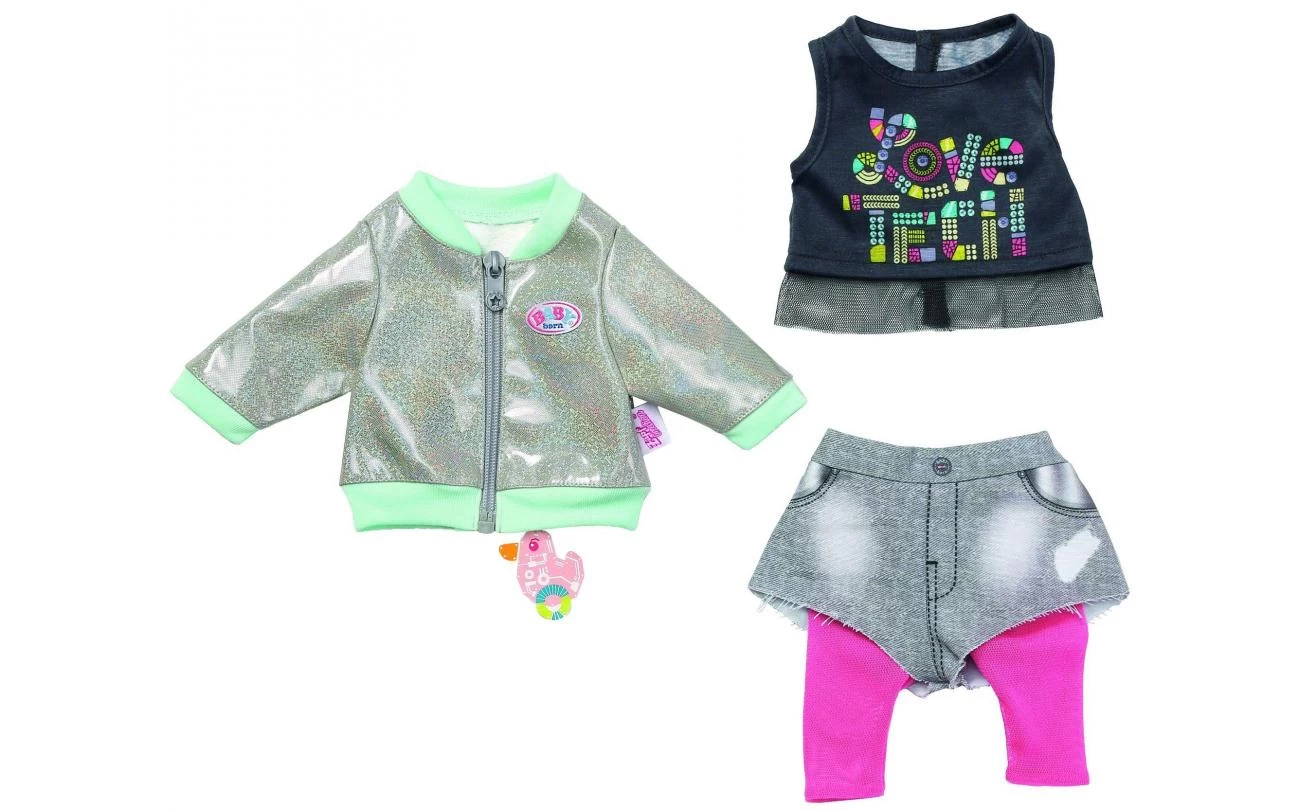 Zapf Creation City Outfit Met Glitterjas Voor Baby Born 1 Zapf Creation City Outfit Met Glitterjas Voor Baby Born