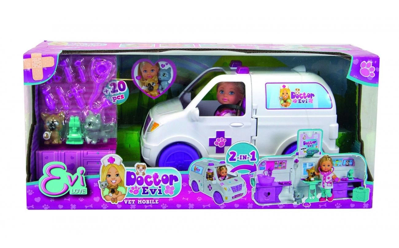 Evi Love Dokter Evi 2-in-1 Dierenambulance 1 Evi Love Dokter Evi 2-in-1 Dierenambulance
