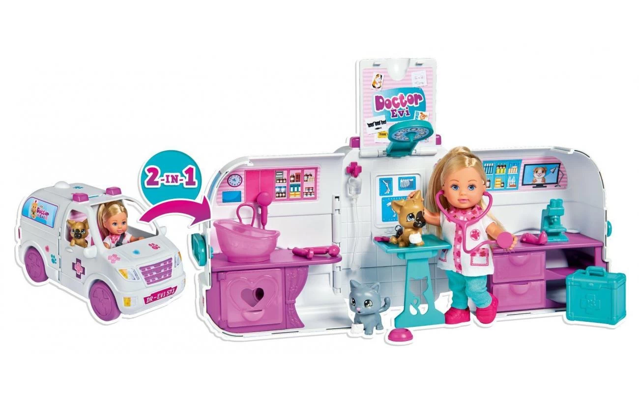 Evi Love Dokter Evi 2-in-1 Dierenambulance 2 Evi Love Dokter Evi 2-in-1 Dierenambulance - Afbeelding 2
