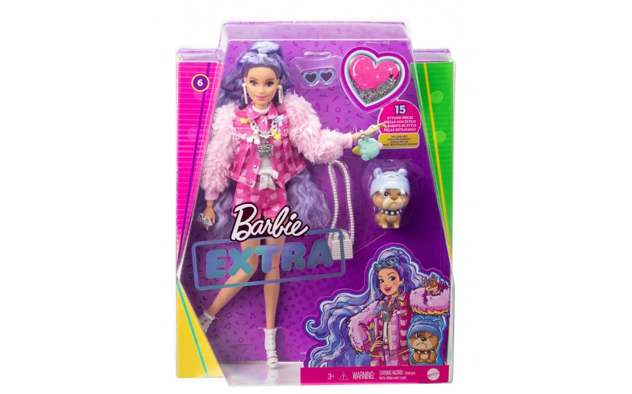 Barbie EXTRA - Millie Periwinkle Hair Pop Met Dier 1 Barbie EXTRA - Millie Periwinkle Hair Pop Met Dier