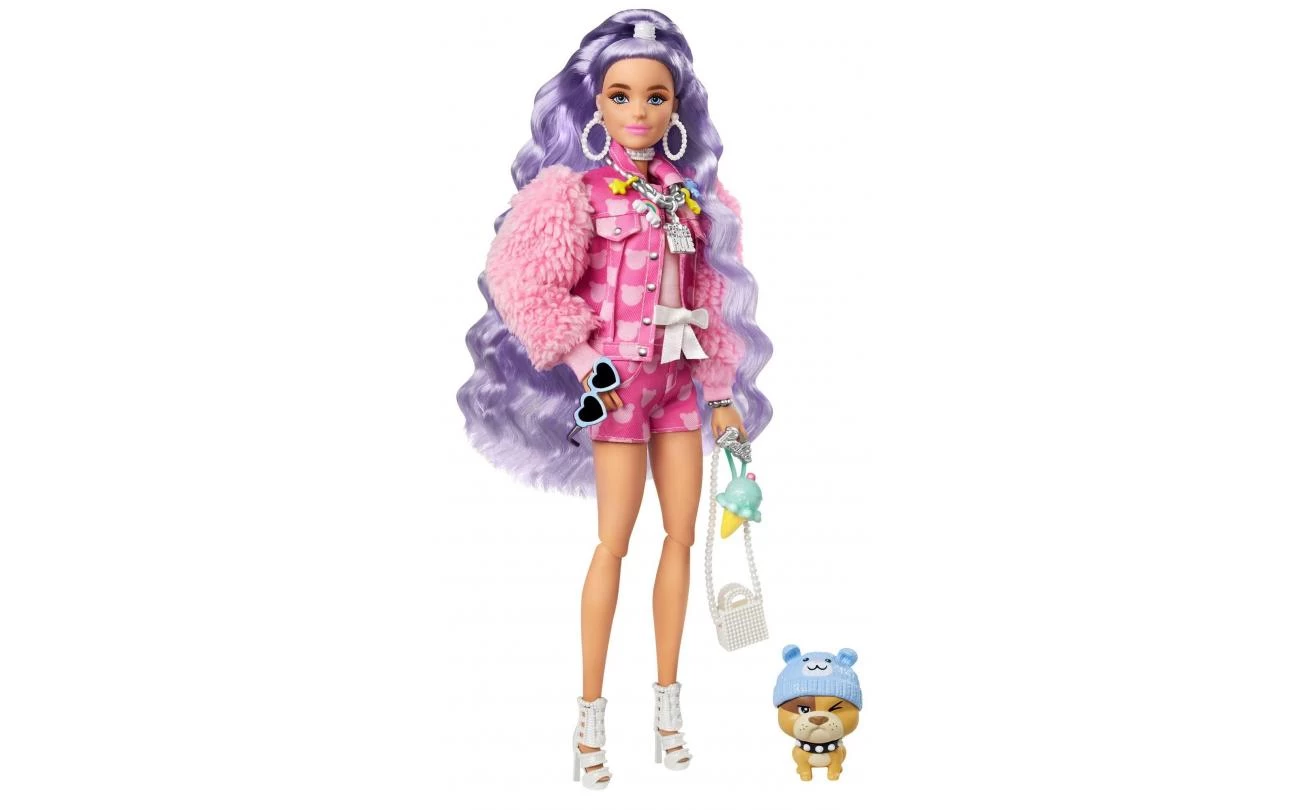Barbie EXTRA - Millie Periwinkle Hair Pop Met Dier 2 Barbie EXTRA - Millie Periwinkle Hair Pop Met Dier - Afbeelding 2
