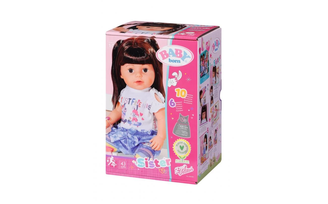 Zapf Creation BABY Born Zus Van BABY Born Brunette 43cm 2 Zapf Creation BABY Born Zus Van BABY Born Brunette 43cm - Afbeelding 2