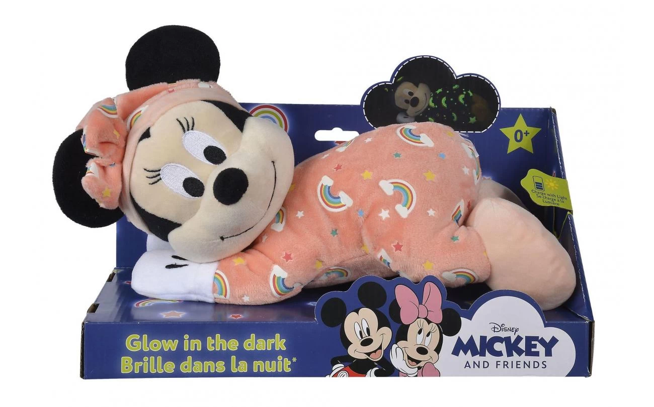 Disney Minnie Mouse Glow In The Dark Roze 30cm 1 Disney Minnie Mouse Glow In The Dark Roze 30cm