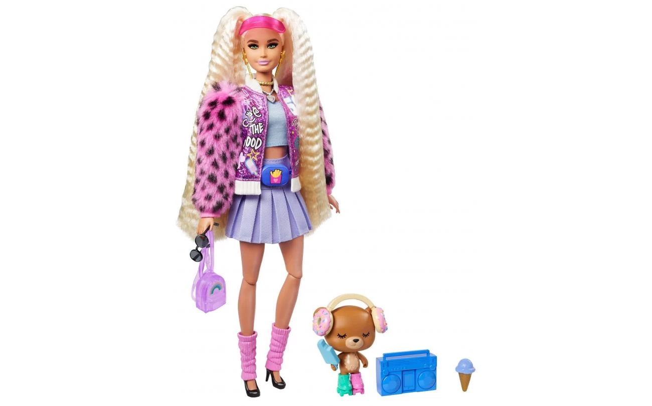 Barbie EXTRA - Blonde Pigtails Pop Met Diertje 2 Barbie EXTRA - Blonde Pigtails Pop Met Diertje - Afbeelding 2