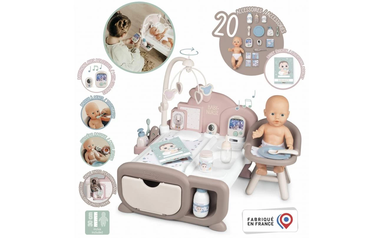 Smoby Baby Nurse Elektronische Poppenkamer Met Pop 4 Smoby Baby Nurse Elektronische Poppenkamer Met Pop - Afbeelding 4